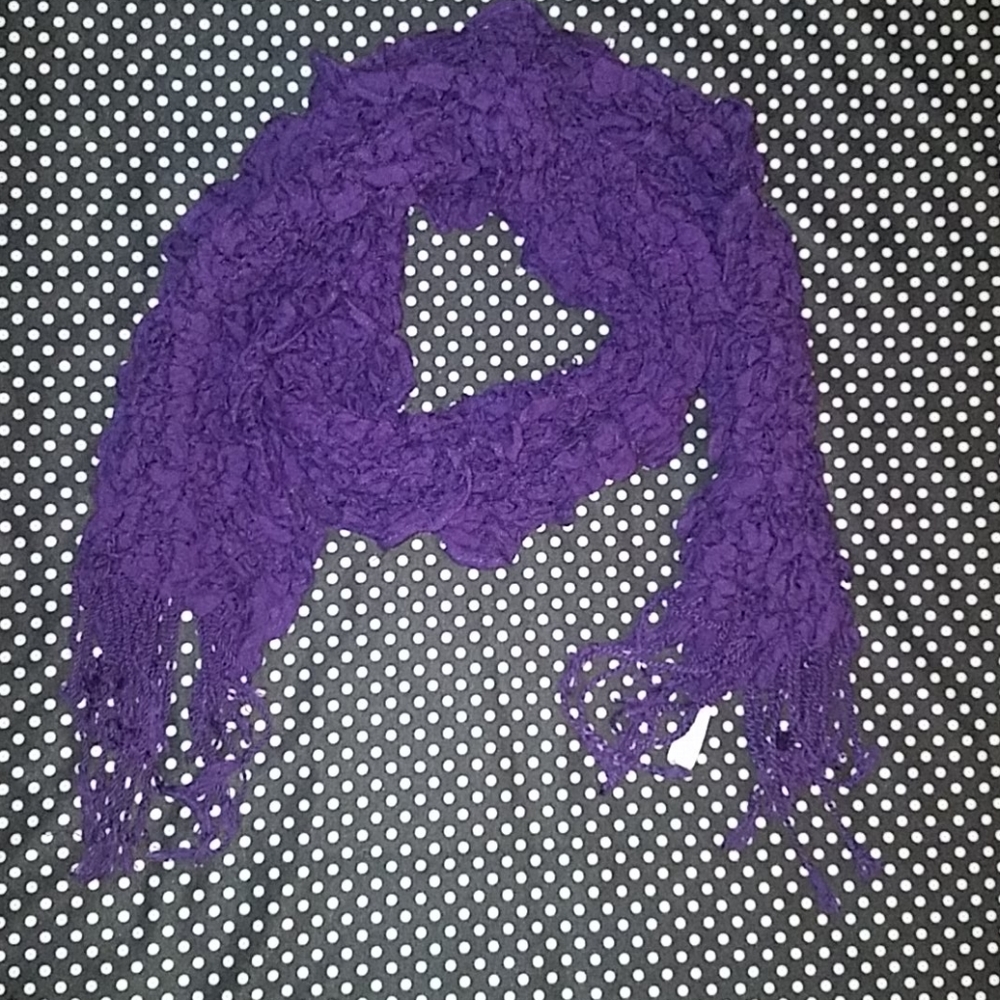 Cute Ruched Purple Scarf